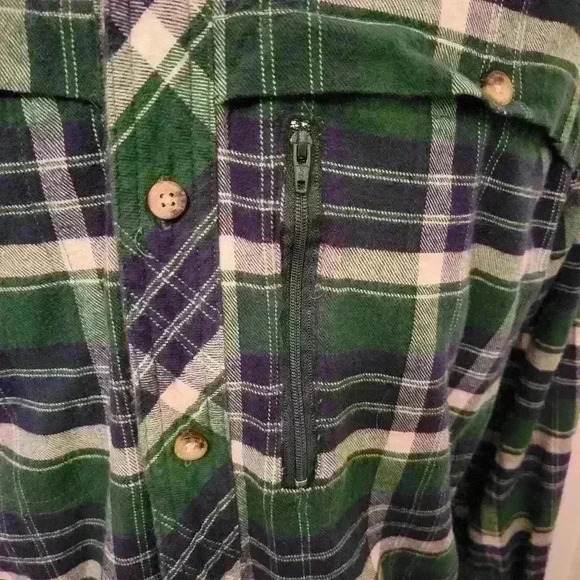 Backpacker Plaid Flanel Vented Pockets Outdoors Hiking Walking Workwear Size M - Picture 8 of 12